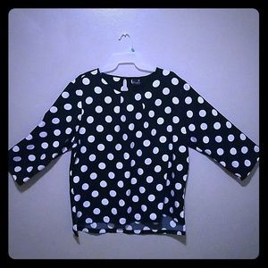 Polky Dot Mid-Half Sleeve Blouse (used)